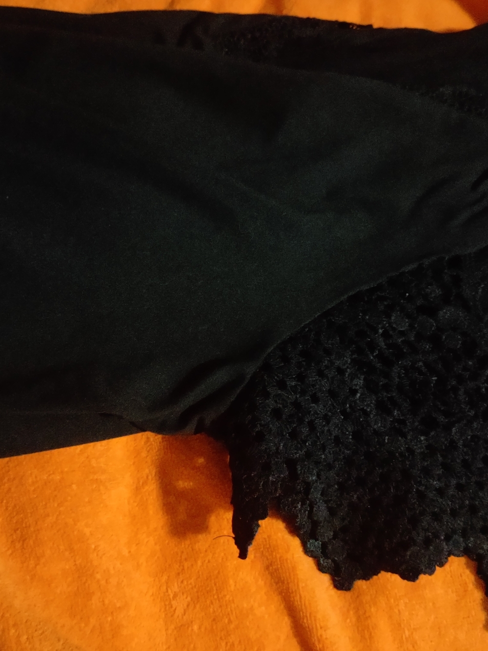 Women’s Black Crochet Sleeve Top - Picture 6 of 8